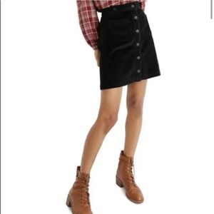 Madewell Black Corduroy Skirt